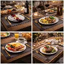 PE2959 Table Mat : Place Mat DK-DARK COFFEE_Lifestyle.webp