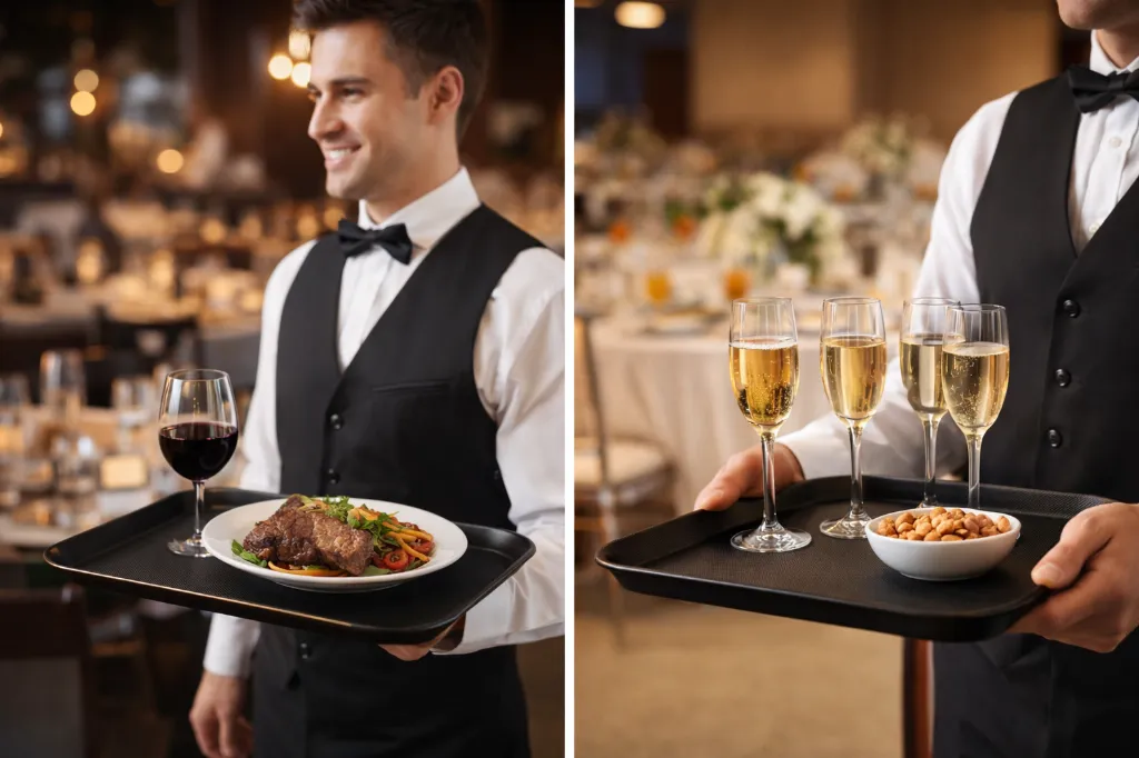 Professional Hotel Serving Tray Fibreglass Anti Skid Rectangular.webp